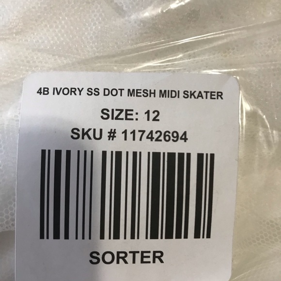 Ivory Dot Mesh Midi Skater Dress (NWT, Size 12) - Picture 6 of 7